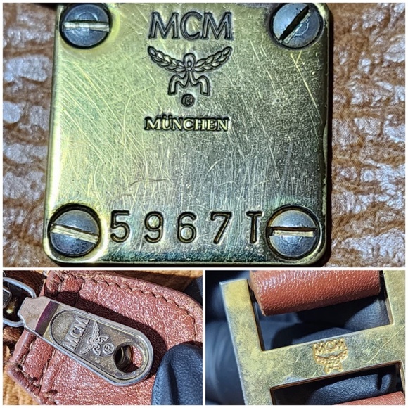 SOLD***Authentic MCM Vintage Monogram Visetos Boston Bag Cognac - Picture 9 of 16